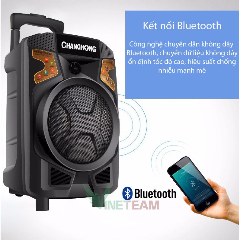 Loa Kéo Bluetooth giá rẻ CHANGHONG CYD186 Cao Cấp, Chất Âm Cực Hay Kèm Mic dc3433
