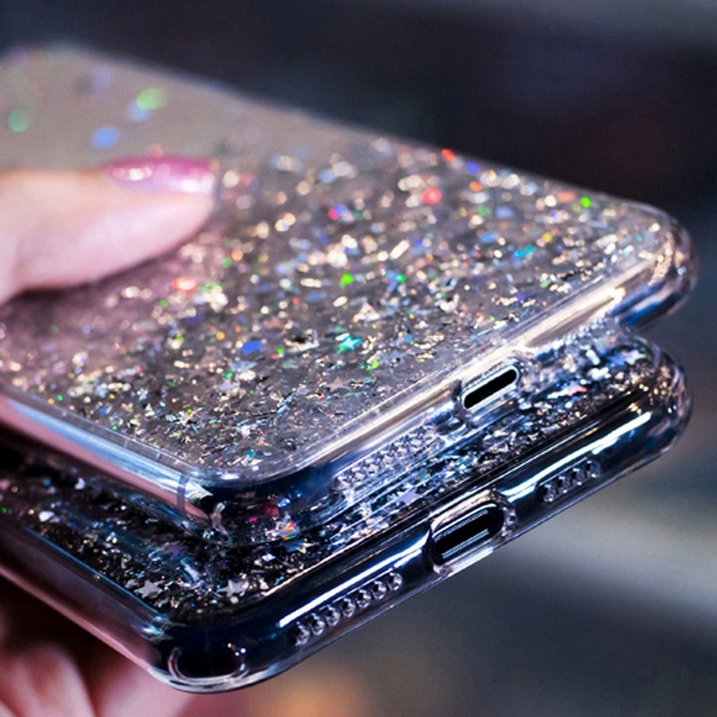 OPPO Reno 3 Pro Reno 2F 2Z Reno 2 Z ACE Reno 10X Zoom Case Silver Foil Bling Starry Sky Glitter Soft Silicon Phone Cover