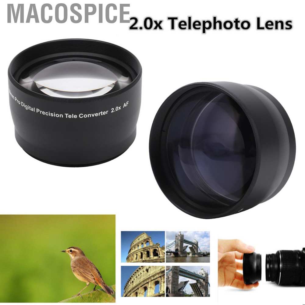 Macospice Universal 58mm 2X Telephoto Lens Teleconverter for Canon Nikon Sony Pentax Etc