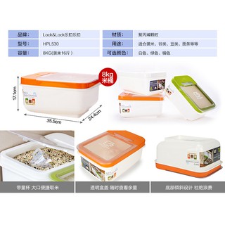 Thùng đựng gạo Lock and lock 8kg(3 màu bắt mắt )