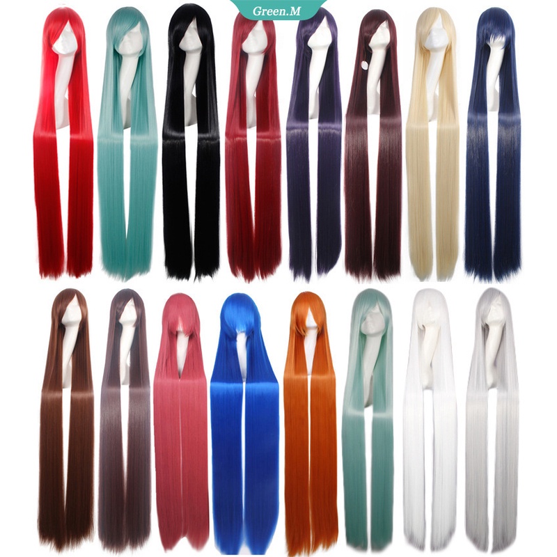 Tóc Giả Thẳng Dài 150CM Bằng Sợi Tổng Hợp Kháng Nhiệt Nhiều Màu Sắc + Mũ Đội Hóa Trang Nhân Vật Anime