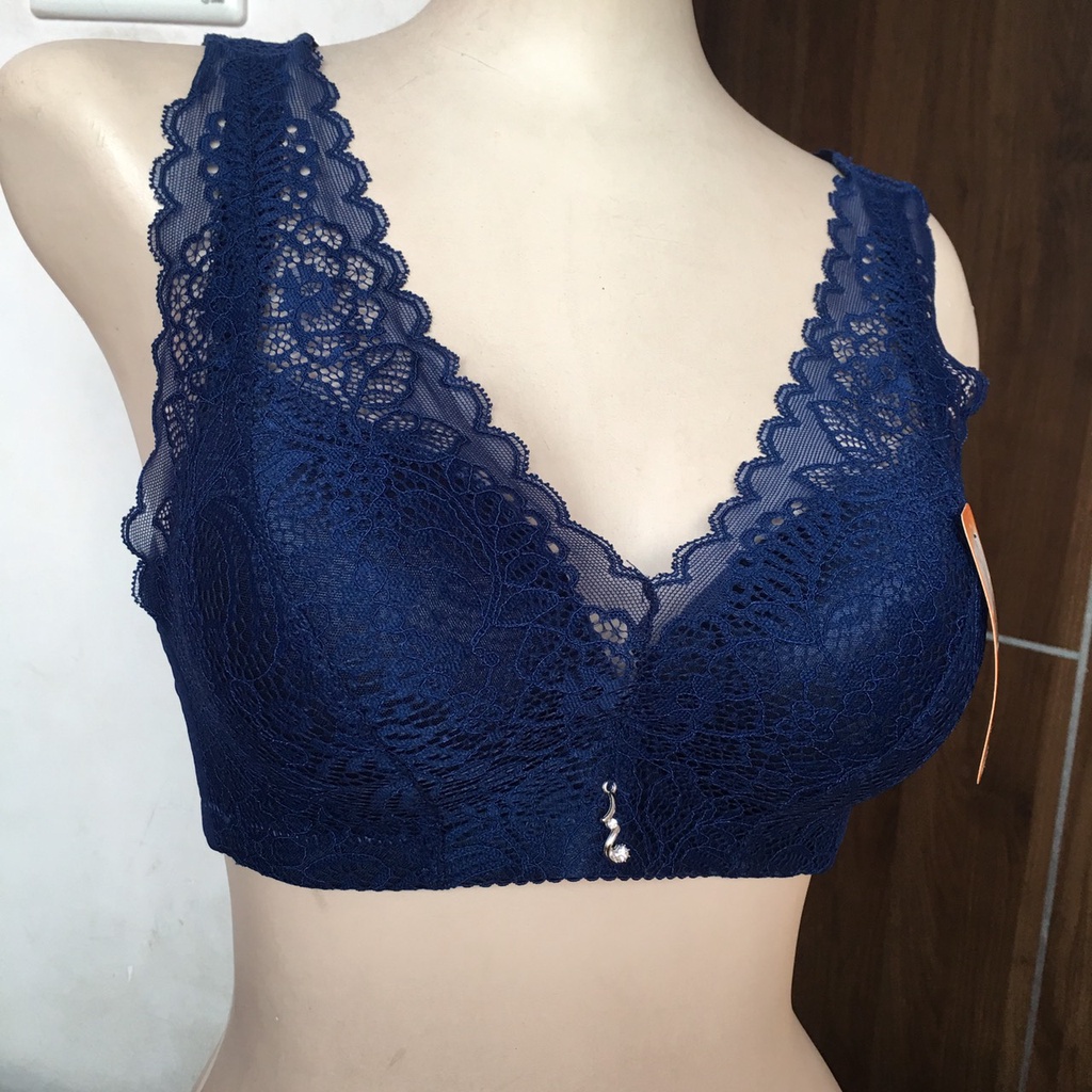 Áo định hình ngực áo lót ren nữ không gọng đệm mỏng bản to che mỡ lưng 6699 kge