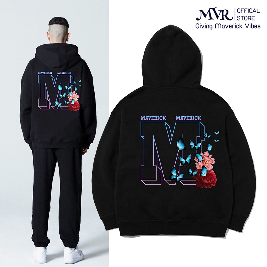 Áo khoác Hoodie Dây Kéo Zip Chống Nắng In Hình Hoa Phối Bươm Bướm M MVR Maverick Localbrand- MVR25022106