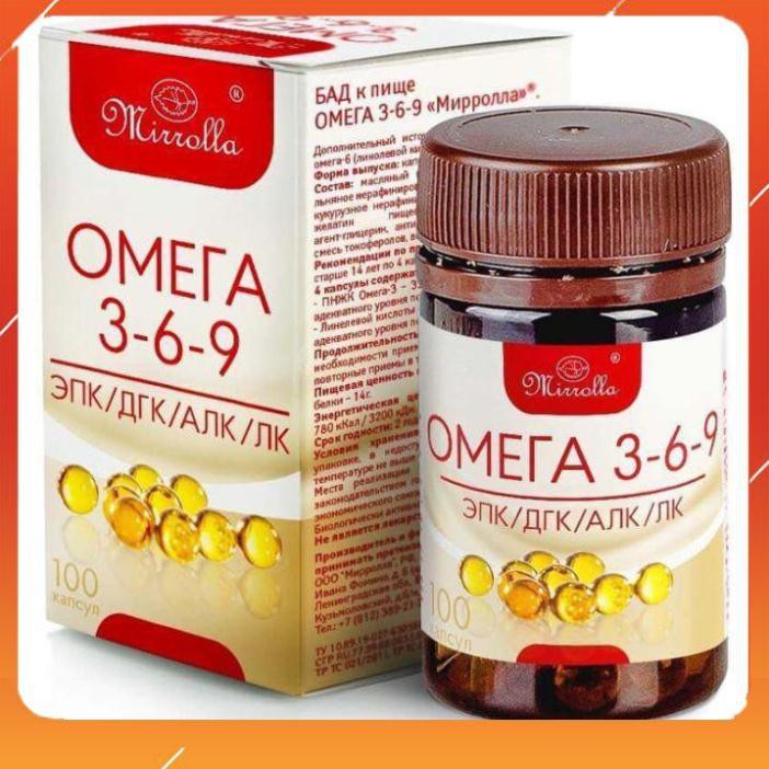 Viên uống Omega 369 Nga 100v tốt cho sức khỏe, trắng, dẹp da