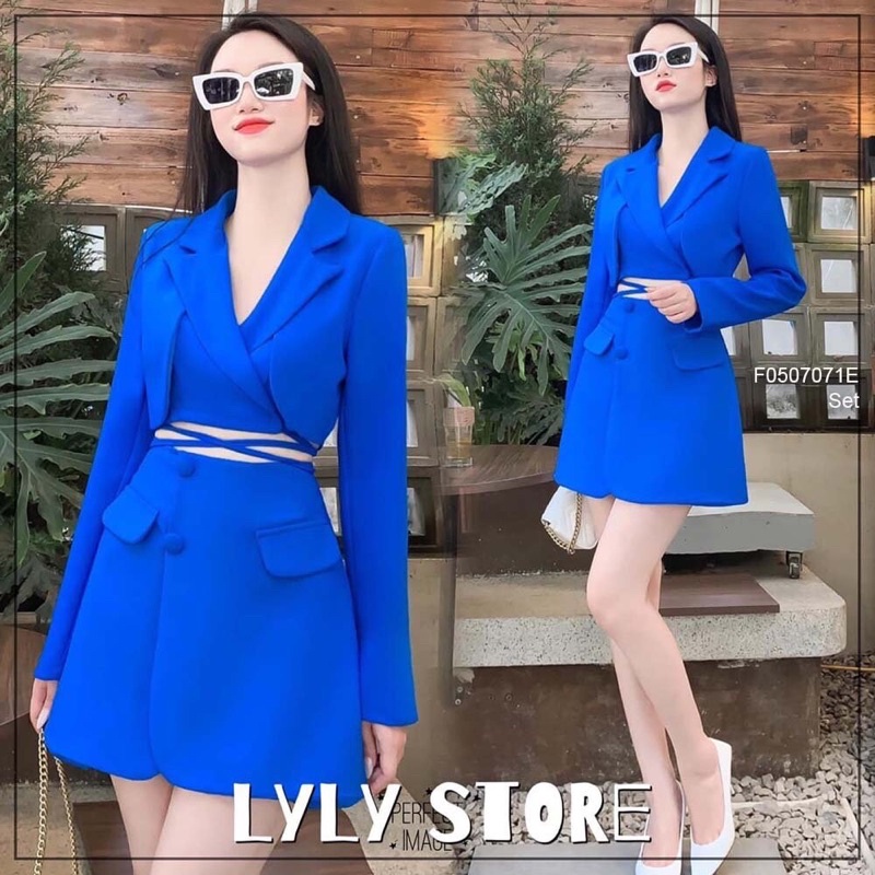 Set áo Vest dây cột eo cách tân kèm Váy có quần lót trong TT0707