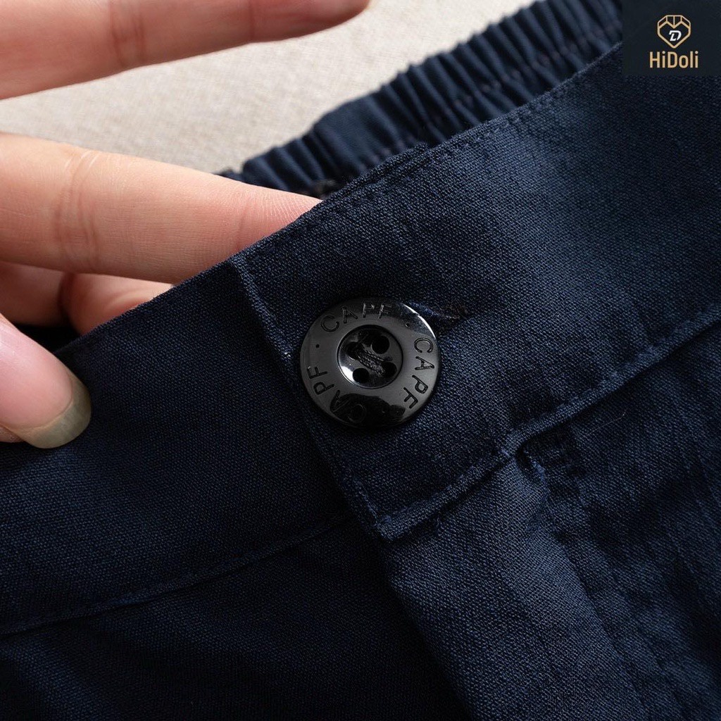 Quần short, quần ngố nam chất vải đũi dày dặn cạp cúc co giãn vận động tốt