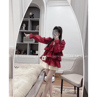 [HÀNG CÓ SẴN] SET ÁO BABYDOLL TẦNG + QUẦN LỤA