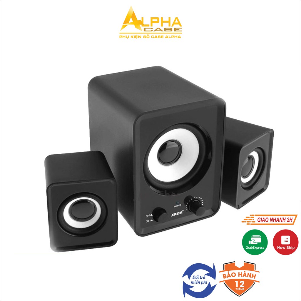 Bộ 3 Loa Máy Tính PC Cao Cấp 2.1, Loa vi tính Âm Bass Echo Hay, Nhỏ Gọn casealpha