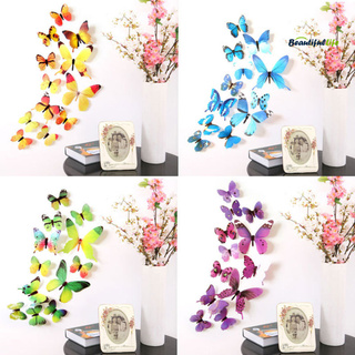 12 Miếng Dán Tường Hình Bướm 3d