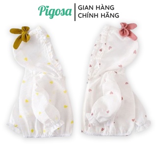 Áo Khoác Cho Bé Gái Chống Nắng Mùa Hè Mũ Kết Nơ Dễ Thương - HAPY AK508