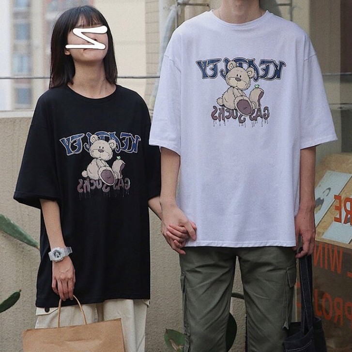 Áo thun tay lỡ form rộng - phông nam nữ cotton oversize - T shirt gấu Teddy a - 2N Unisex