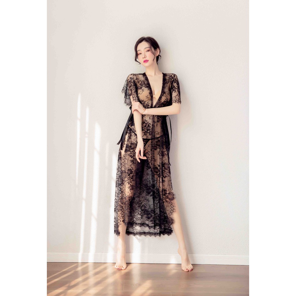 Đầm ngủ ren xuyên thấu Nữ bá tước xẻ tà siêu gợi cảm L370 | BigBuy360 - bigbuy360.vn