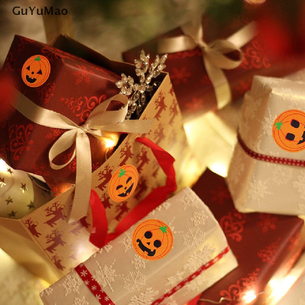 Bộ 500 Miếng Dán Trang Trí Túi Bánh Kẹo Phong Cách Halloween