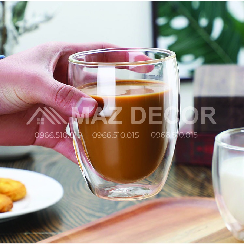 [Sỉ] Cốc ly thủy tinh 2 lớp giữ nhiệt lâu bằng thủy tinh uống trà và cafe 240ml -350ml-450ml đẹp dày dặn cao cấp giá rẻ