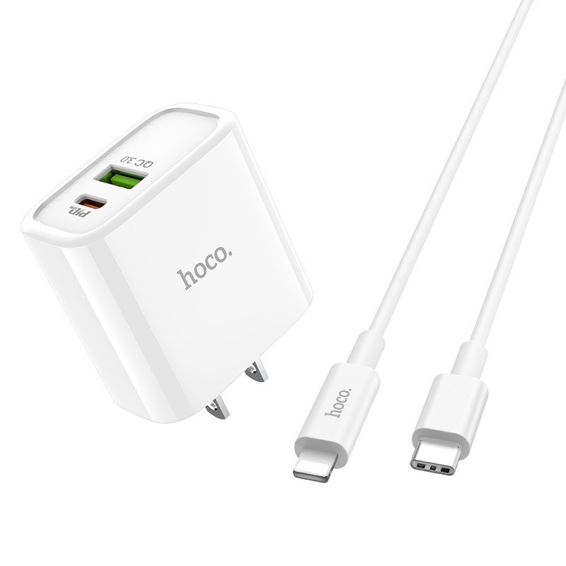 Cốc Sạc Nhanh HOCO N4 BỘ SẠC IP 20W+ QC3.0 (EU)  Hỗ Trợ 2 Cổng Sạc Usbdescriptionn7 Speedy