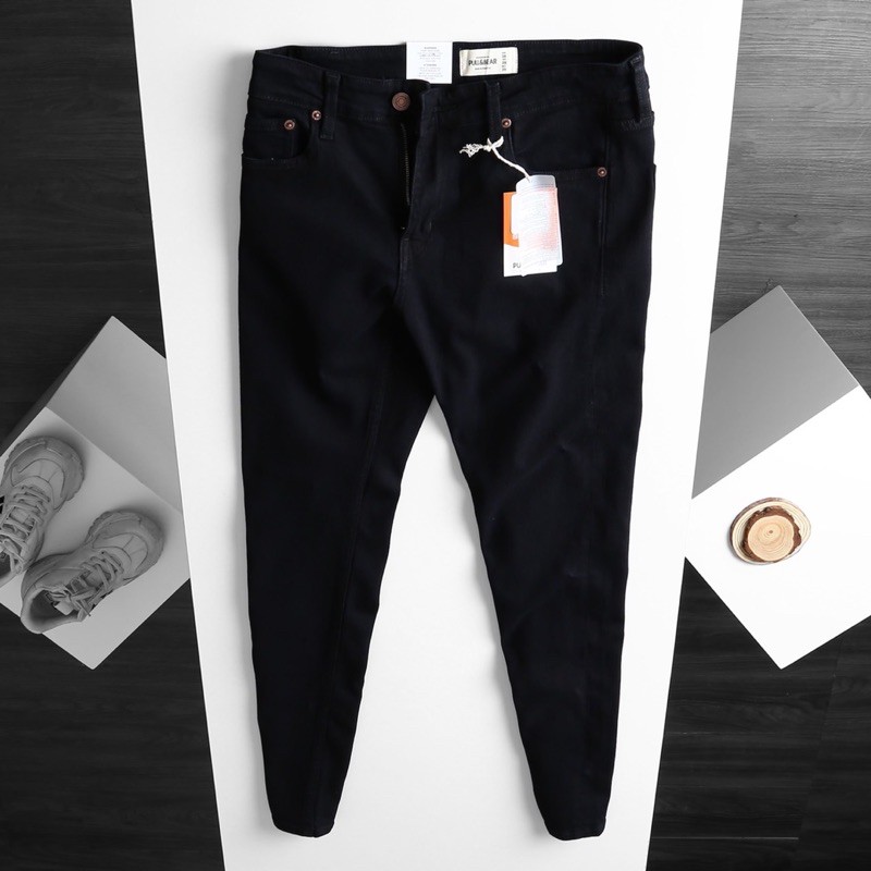 Quần jean nam đen tuyền hàng xuất - Form shinky Hải An Jeans