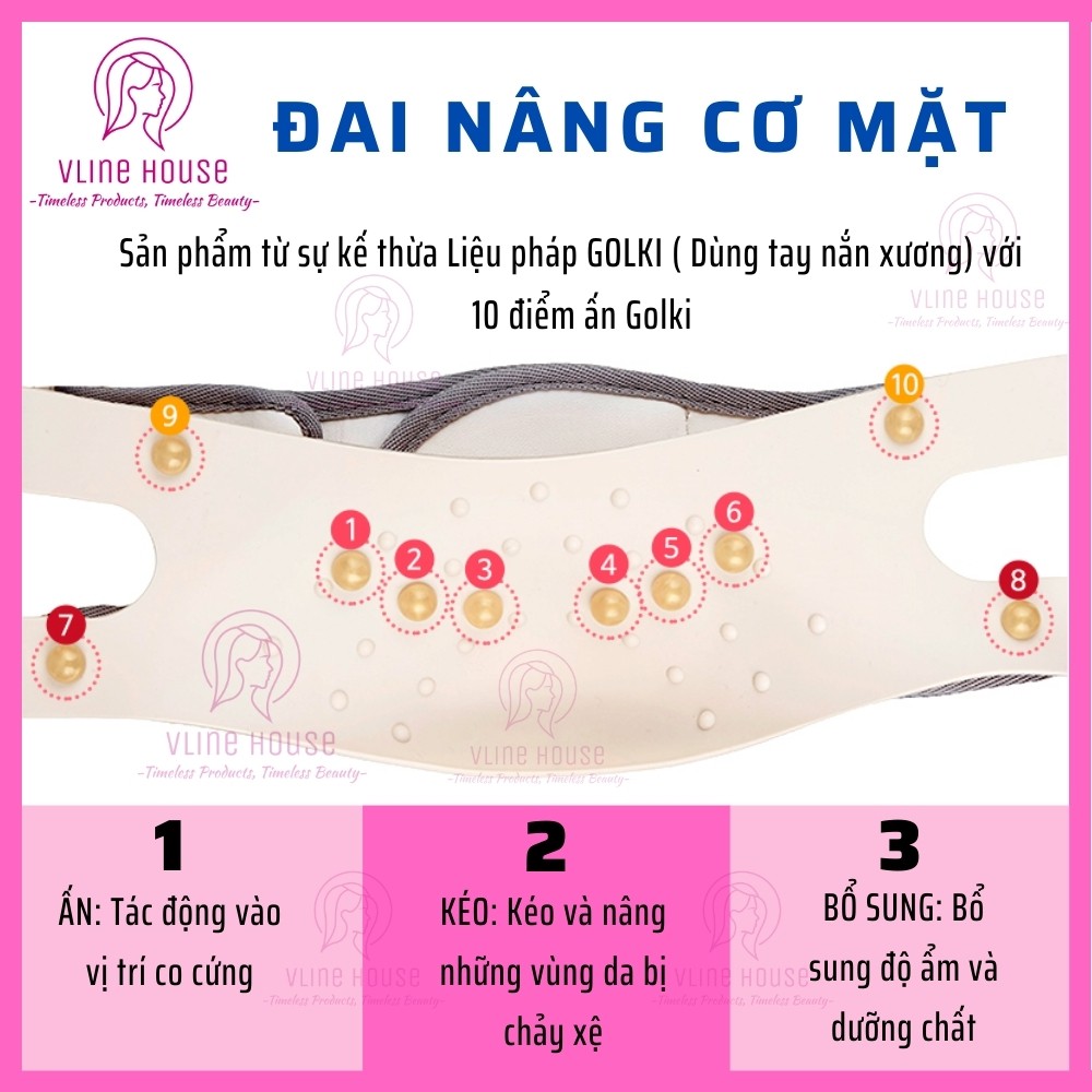 Đai đeo mặt Vline YAKSON GOLKI BAND, đai đeo nâng cơ, chỉnh lệch mặt, giảm nhăn