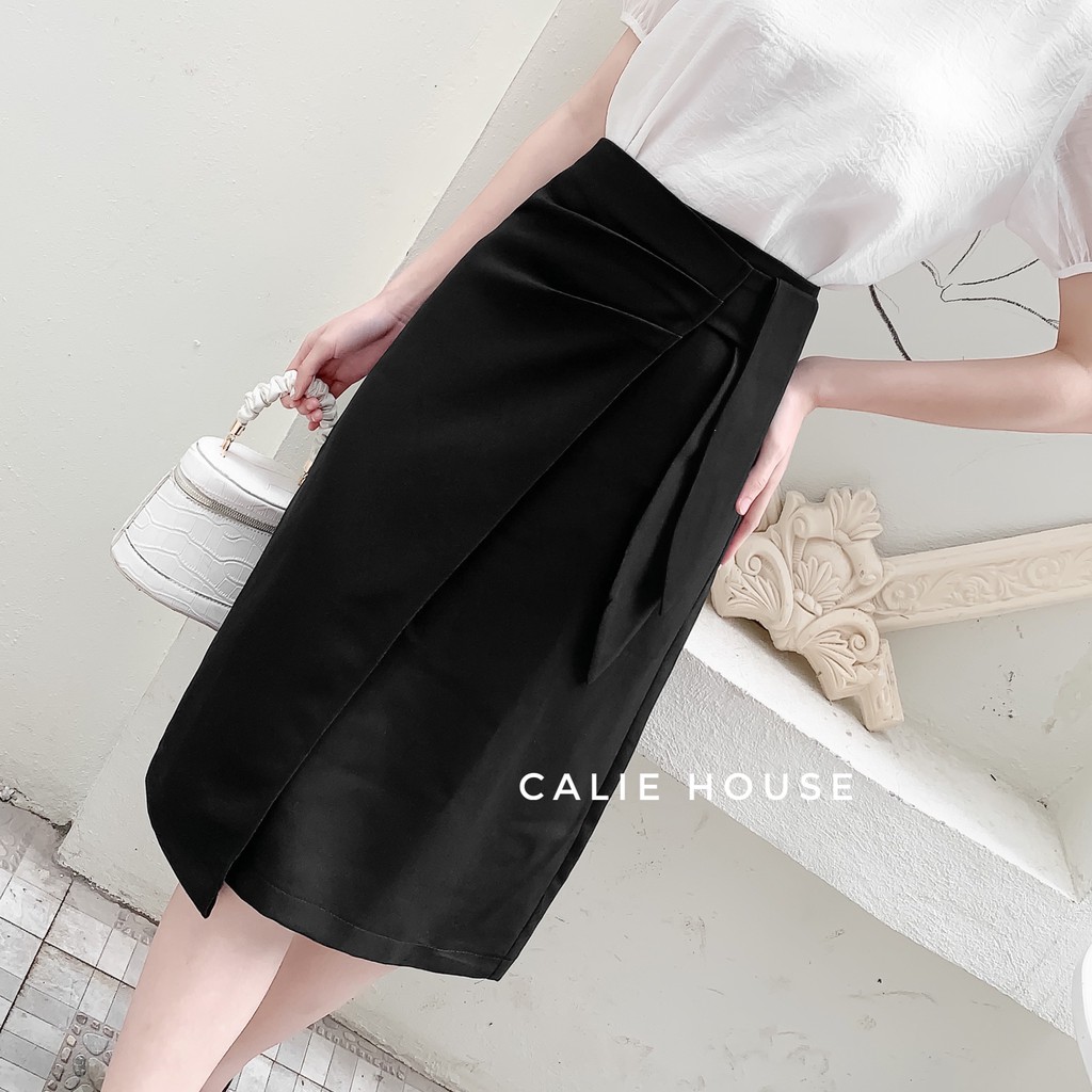 [Mã FAGREAT55 giảm tới 50K đơn 250K] Chân váy vạt 3 ly ngang thời trang công sở Calie House CV8 | BigBuy360 - bigbuy360.vn
