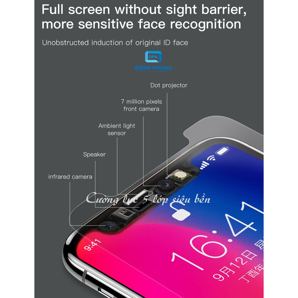 Kính Cường Lực iPhone Full Màn Hình Chính Hãng Baseus