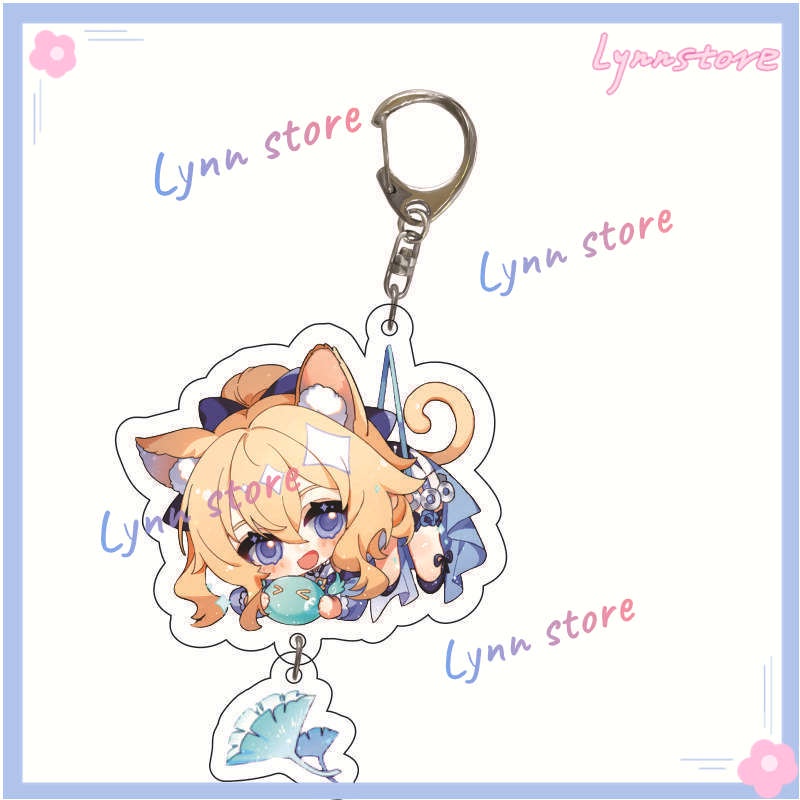 Genshin Impact Acrylic Keychain Yelan Kamizato Ayaka Ayato Kuki Shinobu Dainsleif Phim hoạt hình Chìa khóa Trang sức Phụ kiện Mặt dây chuyền Quà tặng