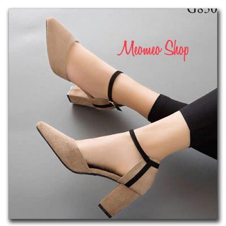 ⚡Sale 8/3⚡Giày Cao Gót Mũi Nhọn Da Lộn Siêu Êm Ái [2 Màu]