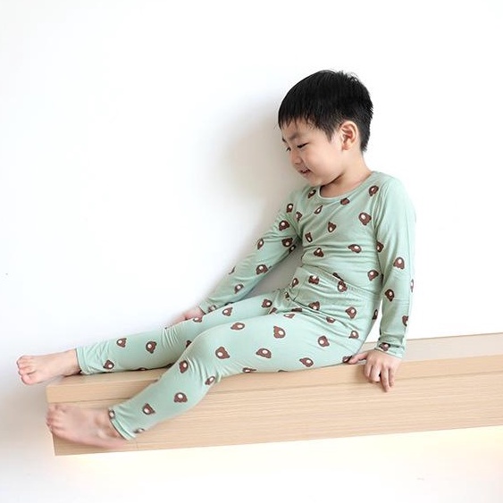 Bộ Quần Áo Dài Tay Thun Lạnh Hoạ Tiết Nhỏ Lưng Thun Cho Bé MINKYMOM Quảng Châu