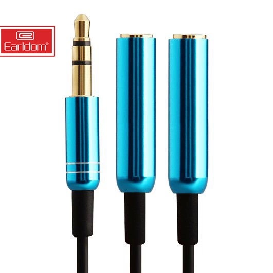 Dây chia tai nghe 1 cổng 3.5mm ra 2 cổng 3.5mm Earldom AUX-201.