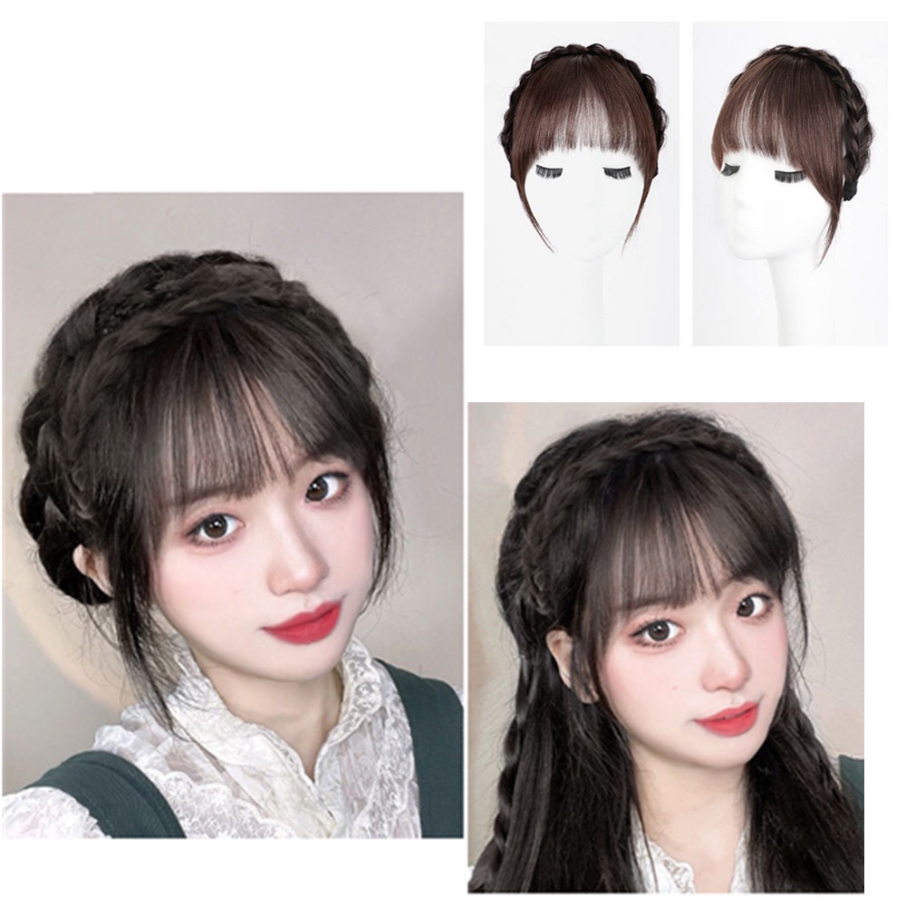 1 Bộ Tóc Giả Nữ Mái Ngố Xương Cá
