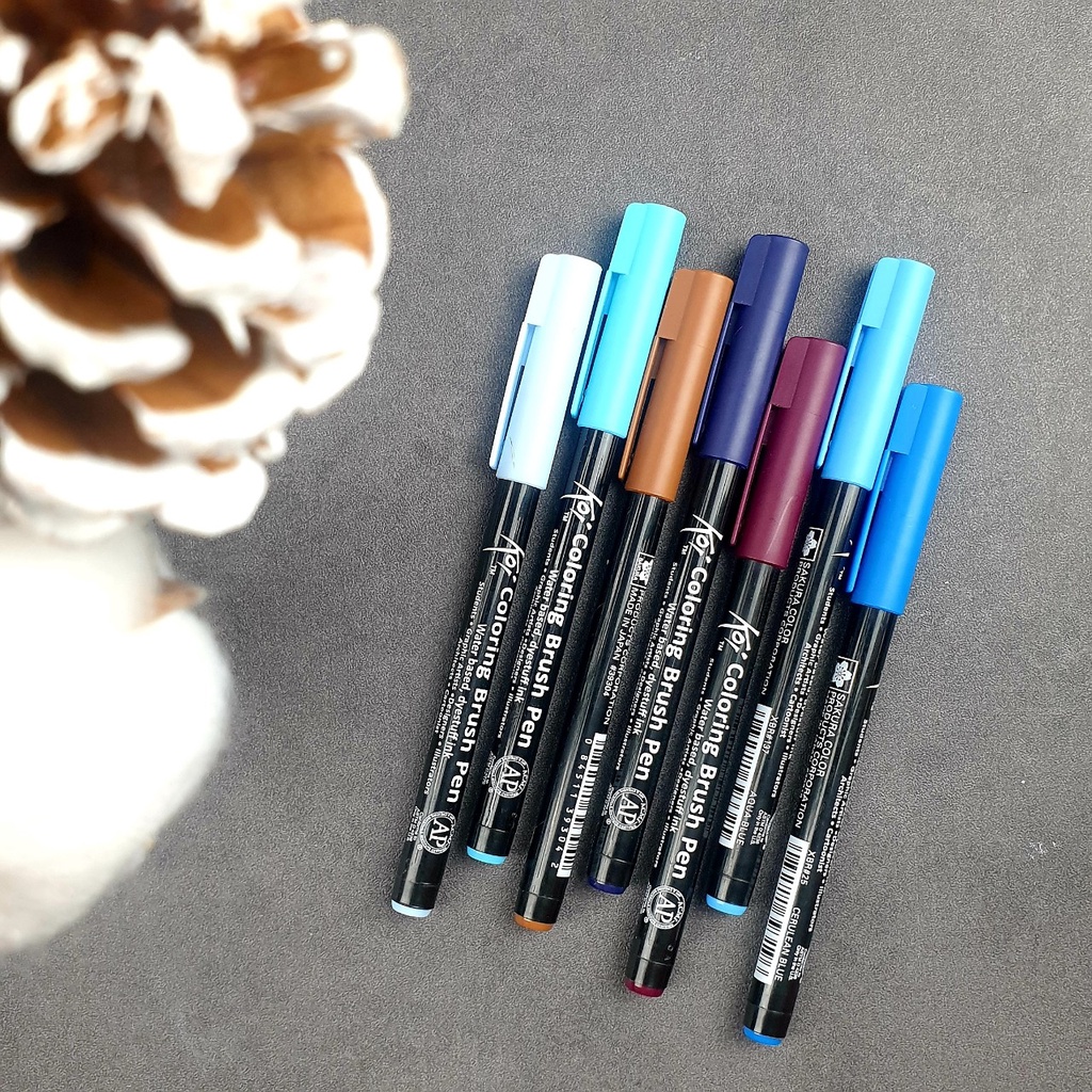 BÚT CỌ MẦU NƯỚC SAKURA KOI COLOURING BRUSH PEN - TONE XÁM