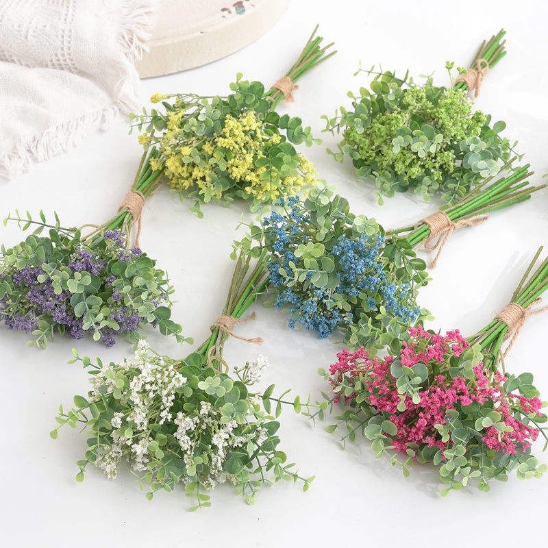 12pcs/1 Bó Gypsophila hoa giả trang trí Hoa Bạch Đàn Giả 12 Bông bạch đàn Trang Trí Tiệc Cưới trang trí đám cưới