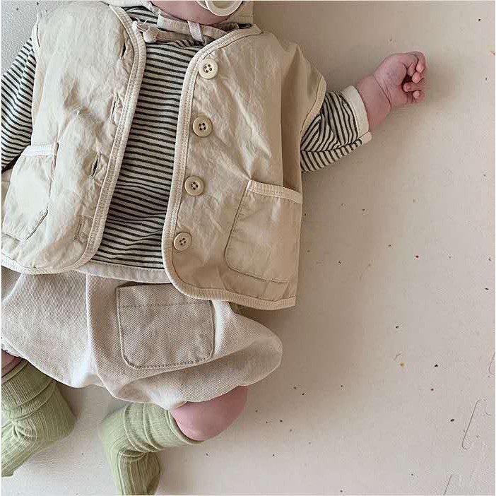 Áo thun kẻ sọc trẻ em dài tay siêu mềm bo viền xuất Hàn