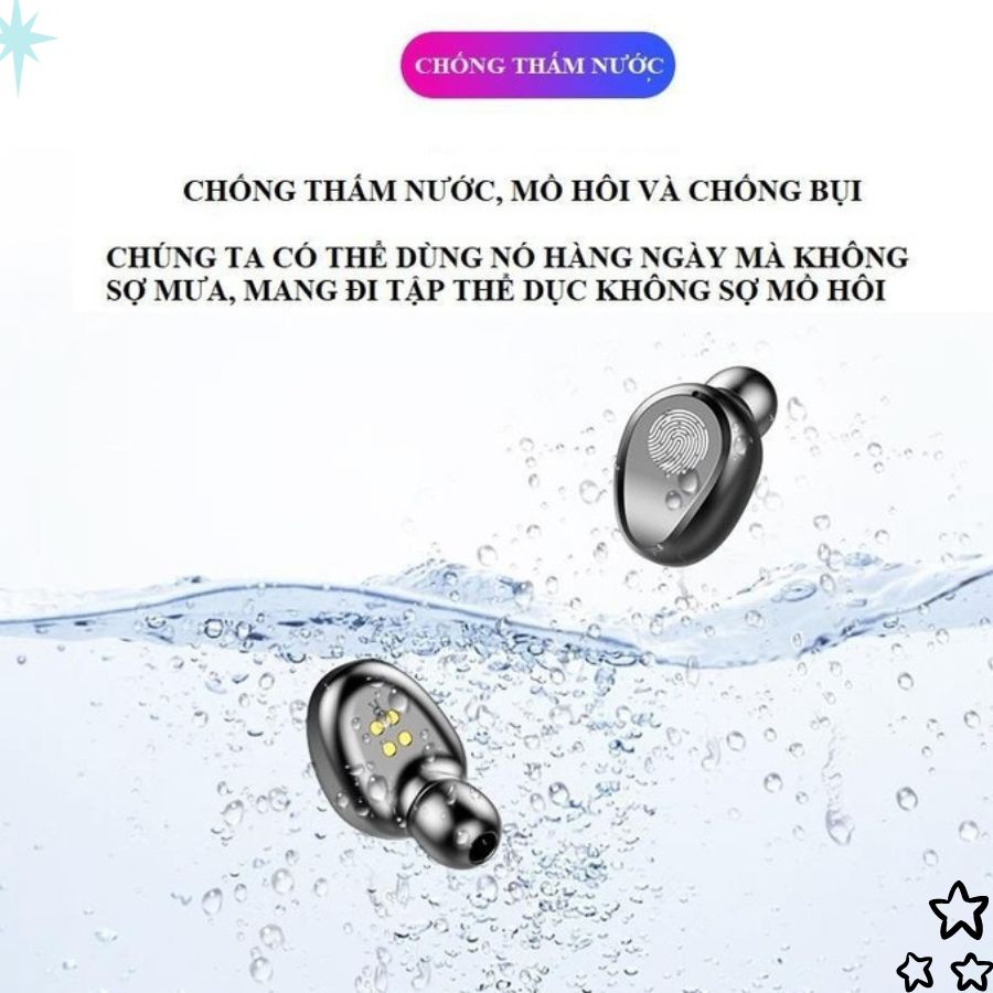 Tai Nghe Bluetooth Không Dây F9 TWS 5.0 Có Micro Nghe Gọi Cảm Ứng Chạm Chơi Game Giảm Tiếng Ồn - F9- Leli_store