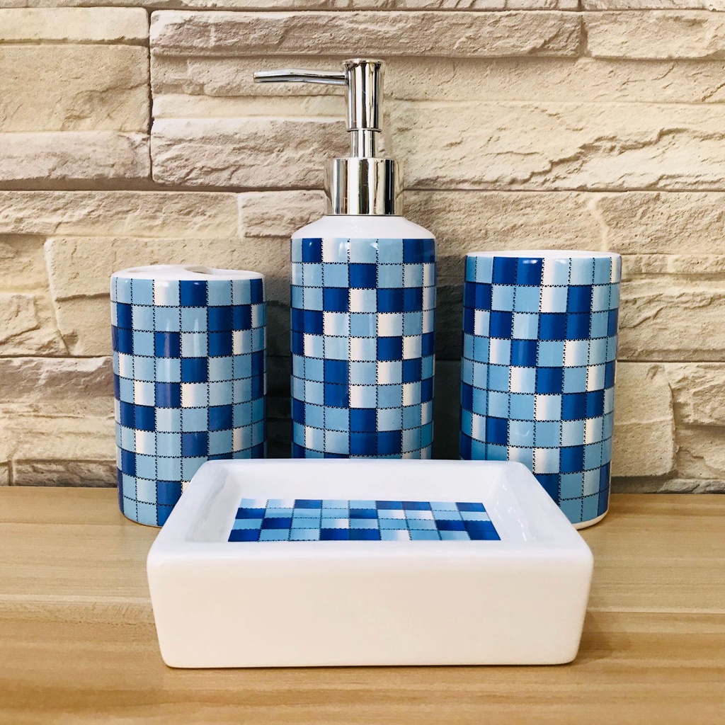 COMBO Decor Phòng Tắm. lọ sứ đựng đồ ....