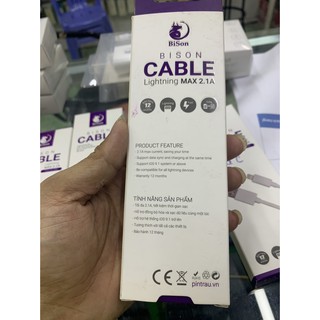Cáp sạc nhanh Type C Bison, bảo hành 12 tháng