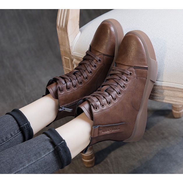 GIÀY BOOT CỔ THẤP NAM NỮ 100% DA BÒ CAO CẤP THỜI TRANG XUÂN THU ĐÔNG