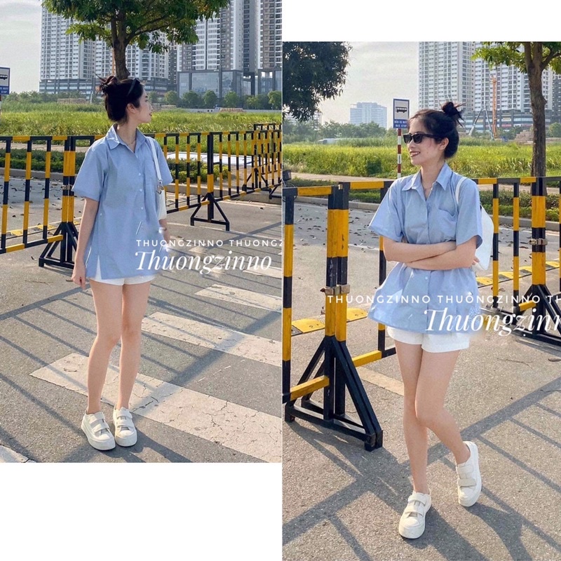[Ảnh thật/Video] Áo Sơ Mi Xẻ Eo Chất Đẹp Hàng Quảng Châu