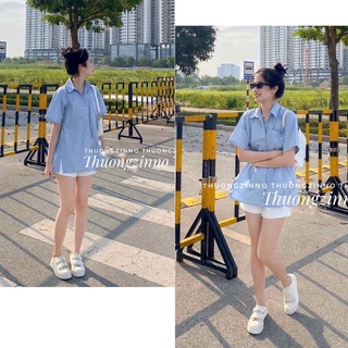 Áo sơ mi xẻ eo chất đẹp hàng quảng châu