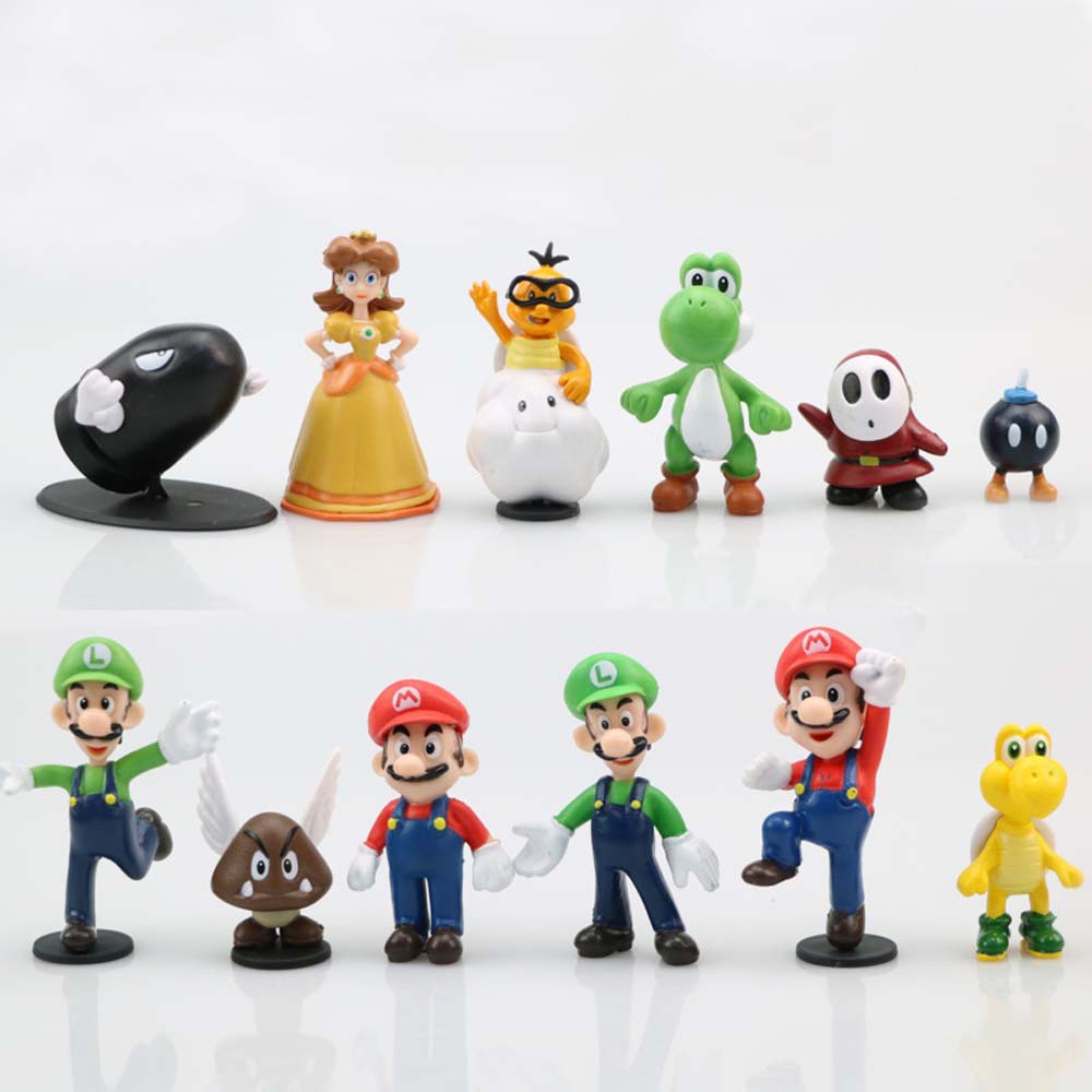Set 18 Mô Hình Đồ Chơi Nhân Vật Game Mario Dễ Thương Bằng Pvc