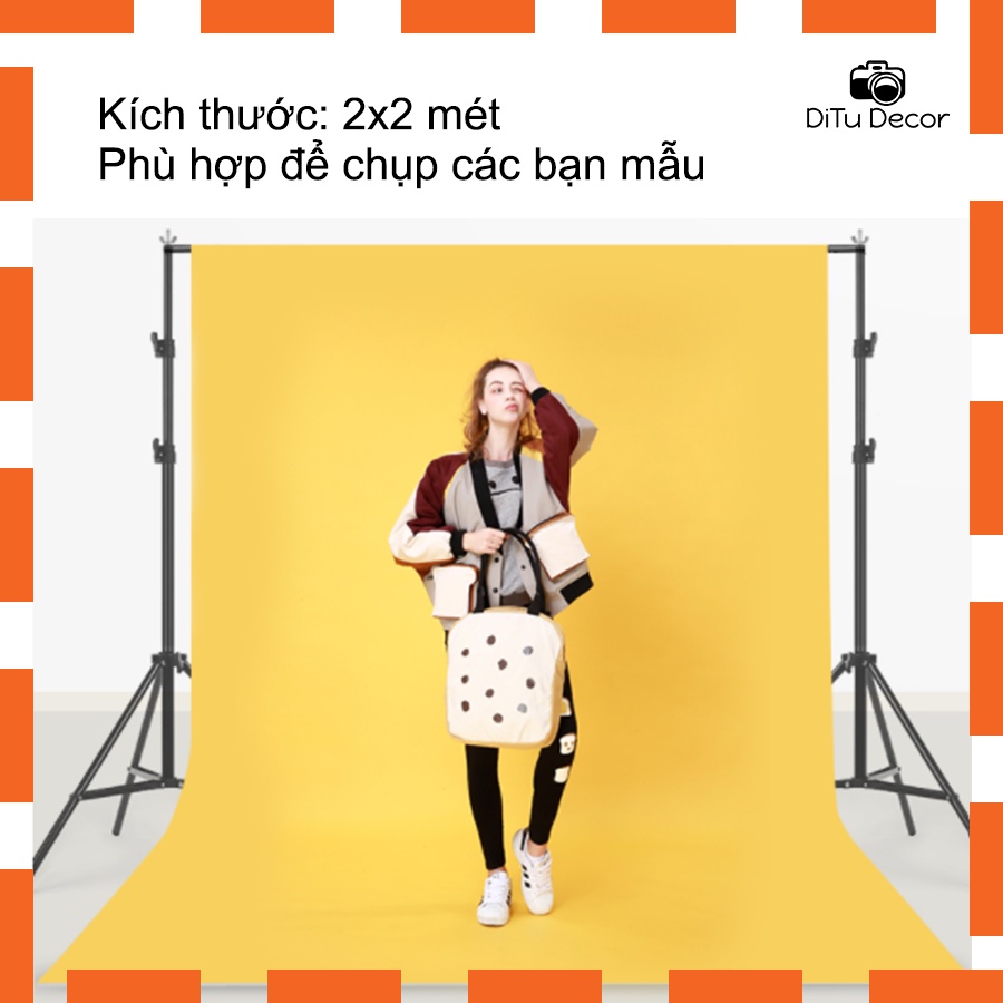 Khung treo phông nền 2x2m, TẶNG TÚI và KẸP, khung sắt chắc chắn phụ kiện studio - Ditu Decor