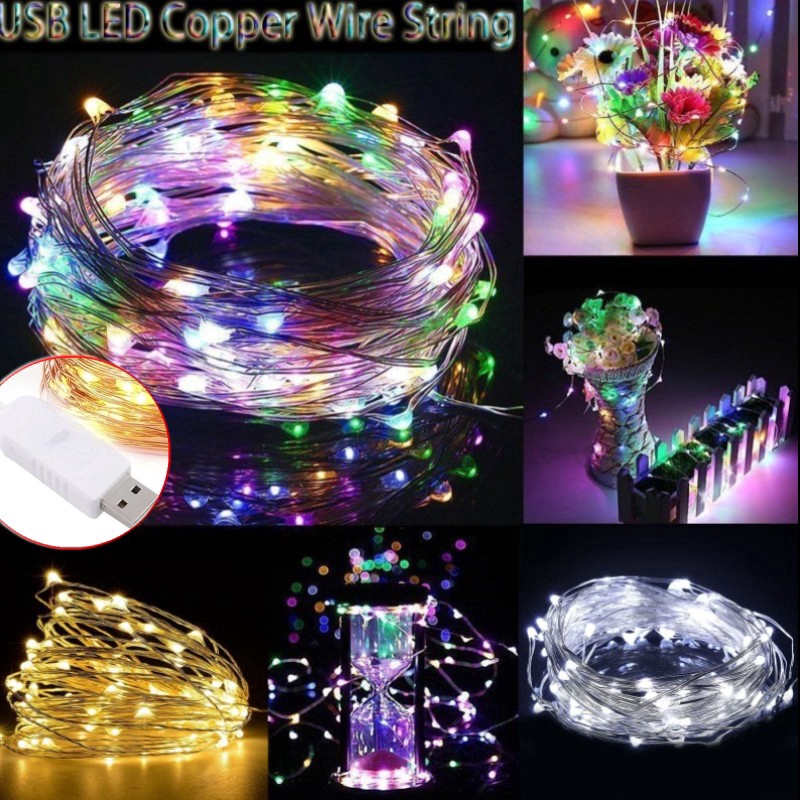 5m / 10m dây đèn LED USB trang trí giáng sinh chống nước