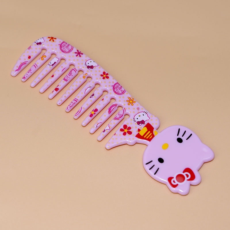 Lược chải tóc xù răng thư gỡ rối nhỏ gọn cho bé bỏ túi Hello Kitty