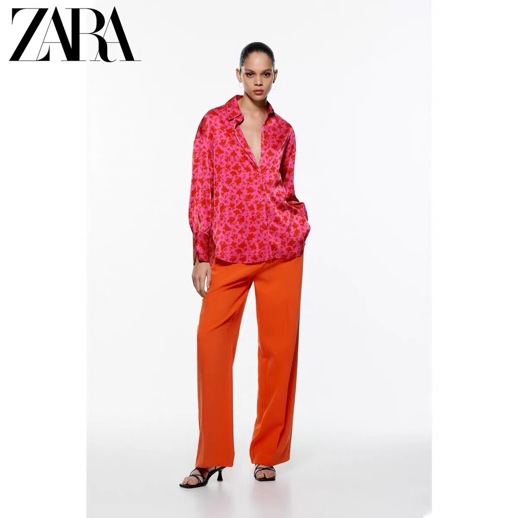 Zara Áo Sơ Mi Tay Dài In Họa Tiết Thời Trang Mùa Hè Cho Nữ