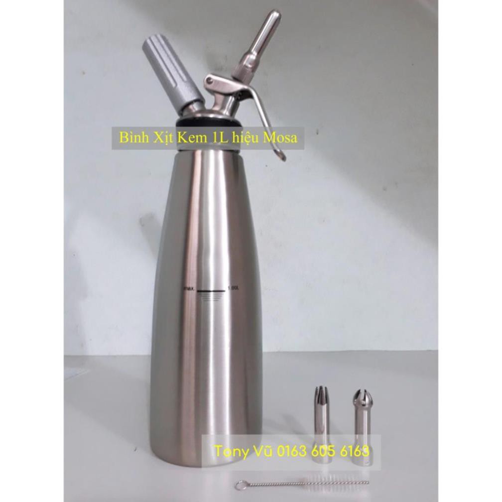 Bình xịt kem tươi Mosa chất liệu Inox 1L