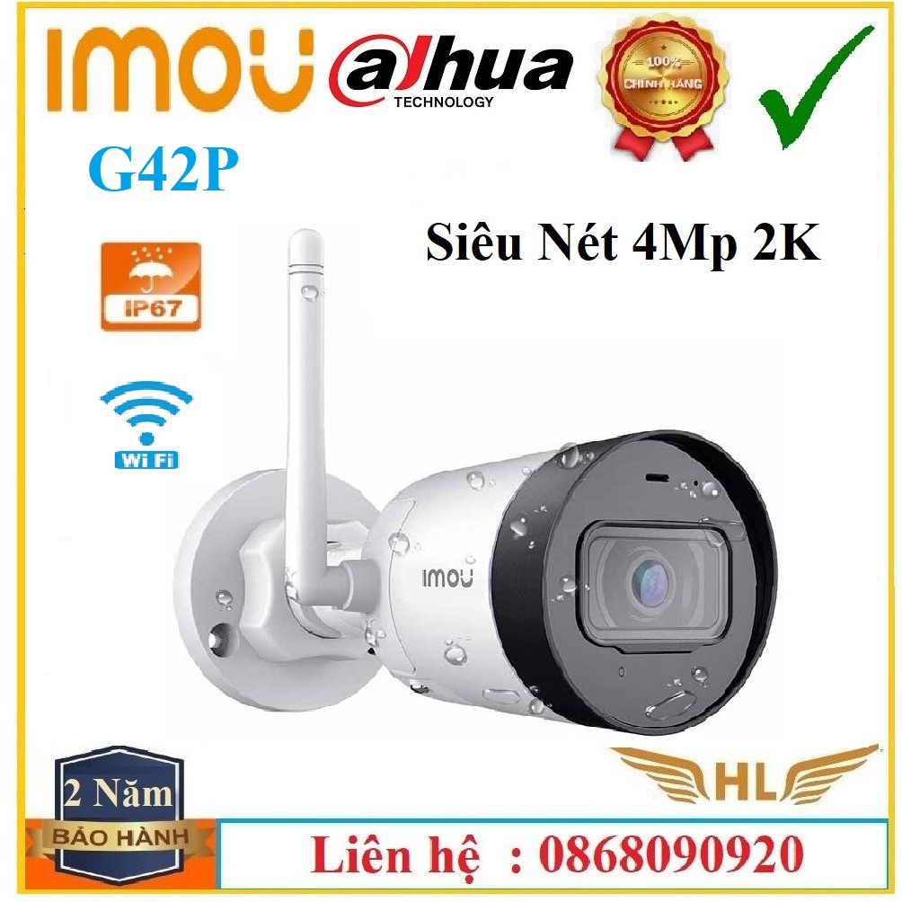 Camera IP Wifi Siêu Nét Ngoài Trời 4Mp 1440P Imou G42P -Hàng Chính Hãng