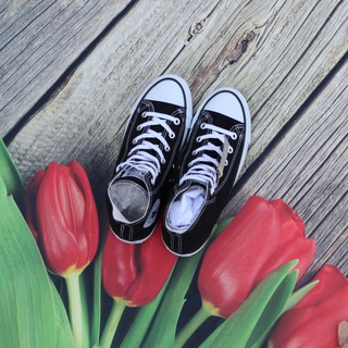 Giày Sneaker Star Đen Nữ Cổ Cao ZRS