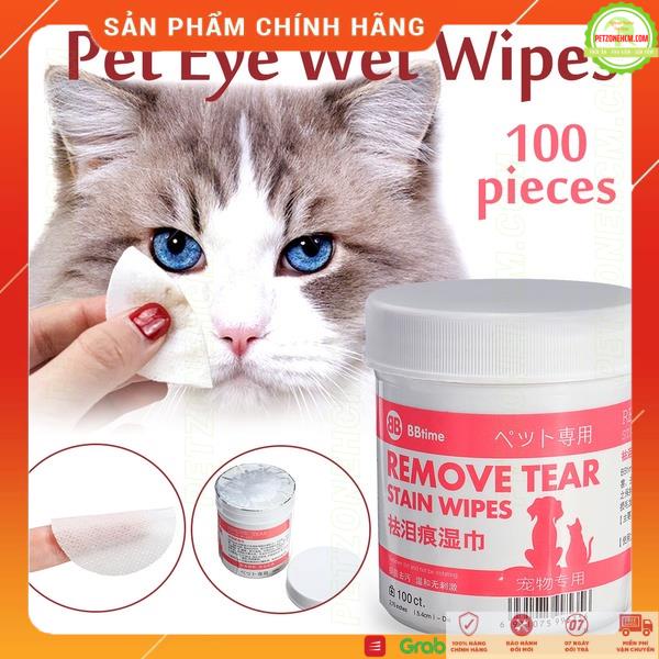 Khăn Ướt Vệ Sinh Mắt cho Chó Mèo Remove Tear 120 miếng