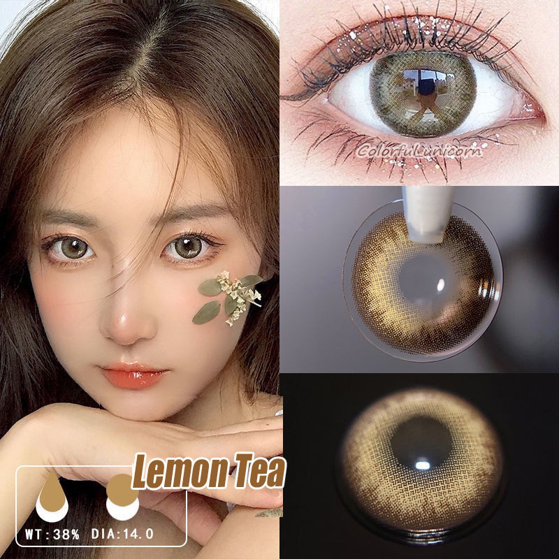 Kính áp tròng có màu Colorhunter 0 độ êm mát mắt dưỡng ẩm cao cấp 14.00-14.2mm sử dụng 1 năm