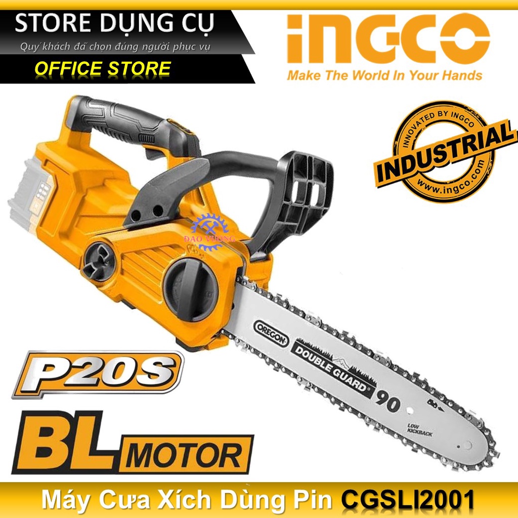 20V Máy cưa xích dùng pin INGCO CGSLI2001 | Động cơ không chổi than - Không bao gồm pin sạc