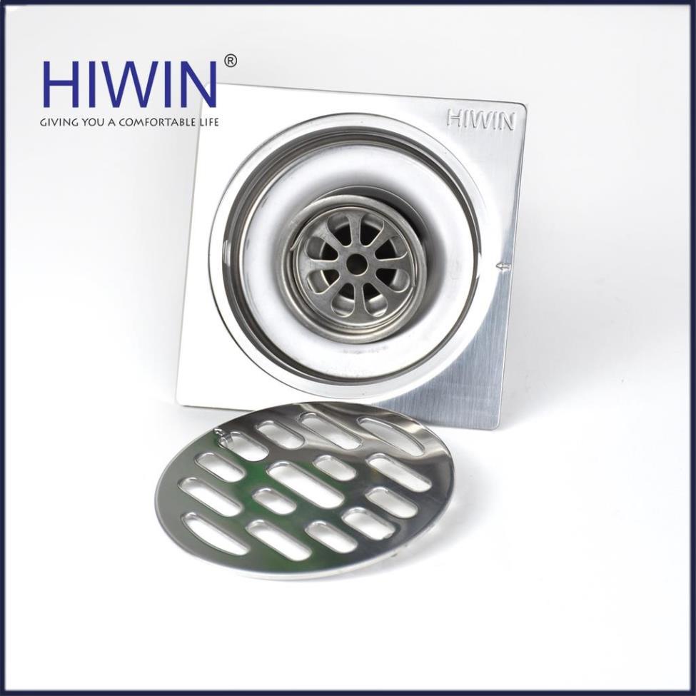 Phễu ga thoát sàn ngăn mùi hôi thoát nước nhanh chất liệu inox kích thước 100x100mm HIWIN FD-4320