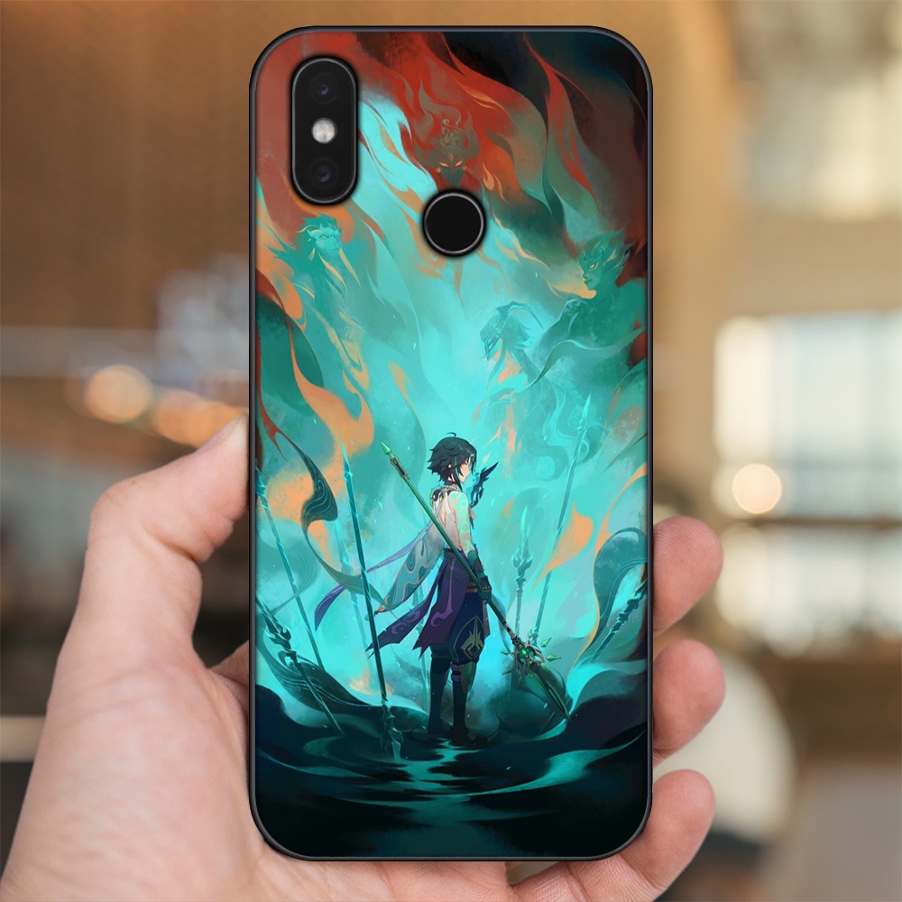 Ốp lưng Xiaomi Mi 8, Mi 8 SE viền đen in hình Xiao Genshin Impact